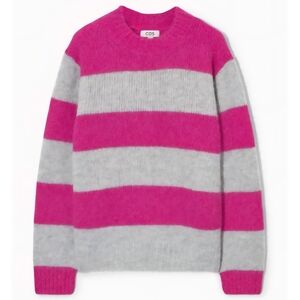 COS Pink and Gray Striped Sweater